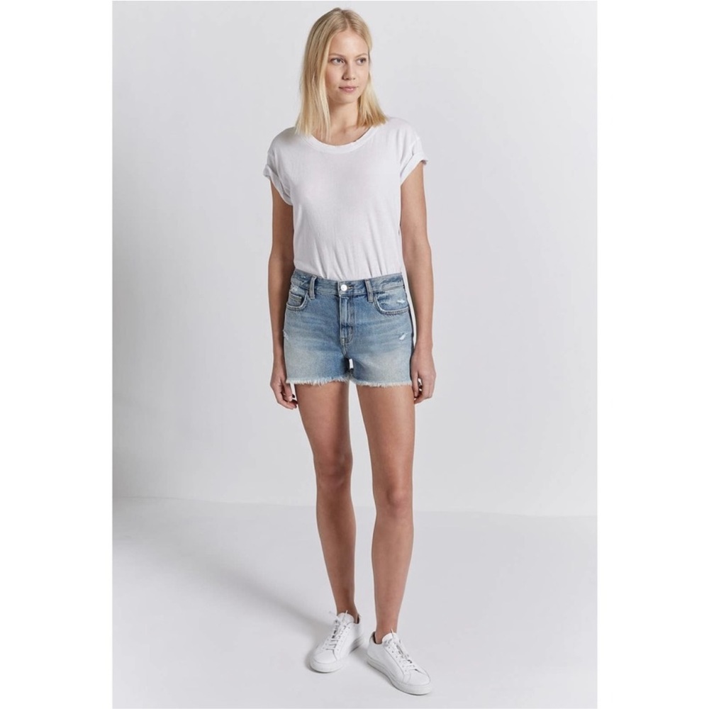 NEW Current Elliott The Boyfriend Short in 2 Year Destroy Rigid Indigo - 28 - Picture 3 of 16